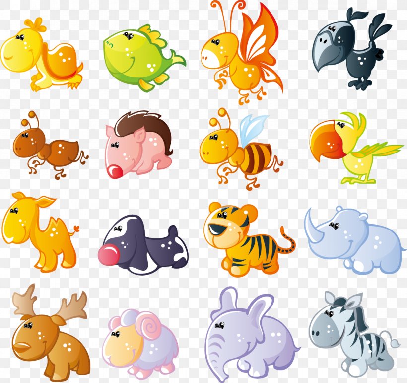 Cute Cartoon Animals Vector Material, PNG, 1175x1105px, Cartoon, Animal,  Animal Figure, Art, Baby Toys Download Free