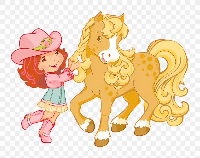 Strawberry Shortcake - Cowgirl With Horse PNG