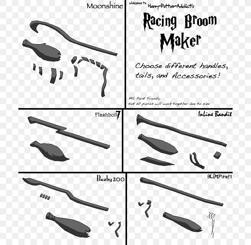 The Wizarding World Of Harry Potter Broom Muggle Harry Potter Fandom, PNG, 700x800px, Harry Potter, Black And White, Broom, Diagram, Drawing Download Free