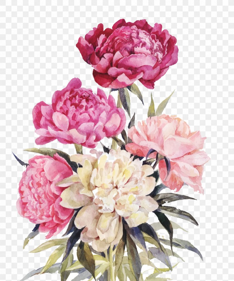 Peony Flower Bouquet Illustration, PNG, 853x1024px, Flower Bouquet, Artificial Flower, Cut Flowers, Drawing, Floral Design Download Free