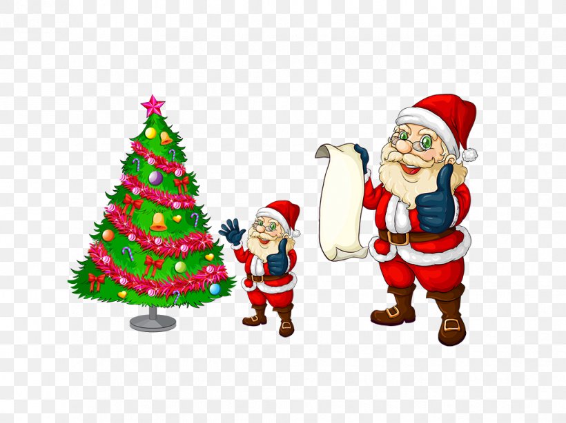 Santa Claus Christmas Tree Clip Art, PNG, 1018x763px, Santa Claus, Christmas, Christmas Card, Christmas Decoration, Christmas Ornament Download Free