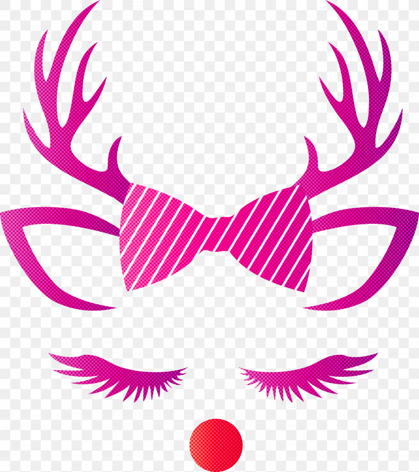Reindeer Face, PNG, 2666x2999px, Reindeer Face, Antler, Costume Accessory, Horn, Magenta Download Free