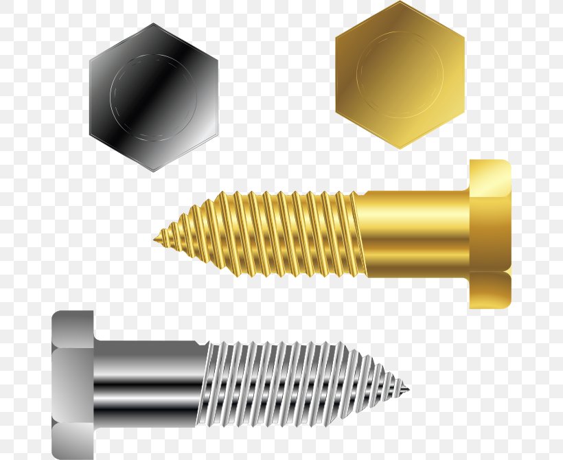 Screw Nut Gold Illustration, PNG, 670x670px, Screw, Ammunition, Bolt, Cylinder, Gold Download Free