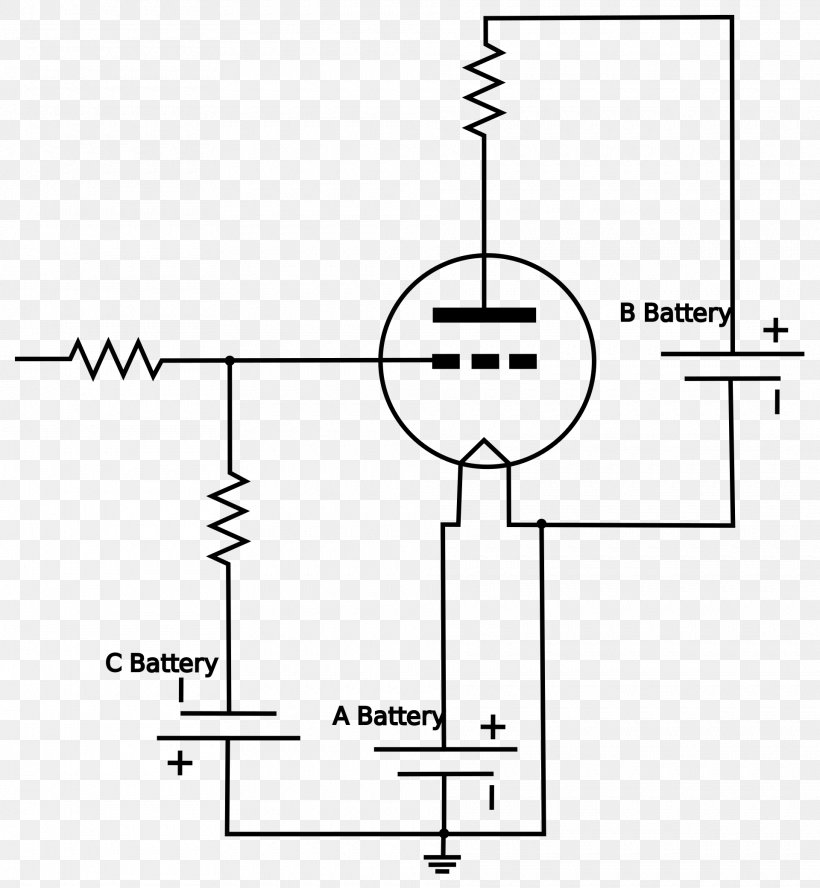 Vacuum Tube Electronic Circuit Battery Triode Amplifier, PNG, 1920x2081px, Vacuum Tube, Amplifier, Area, Battery, Black And White Download Free