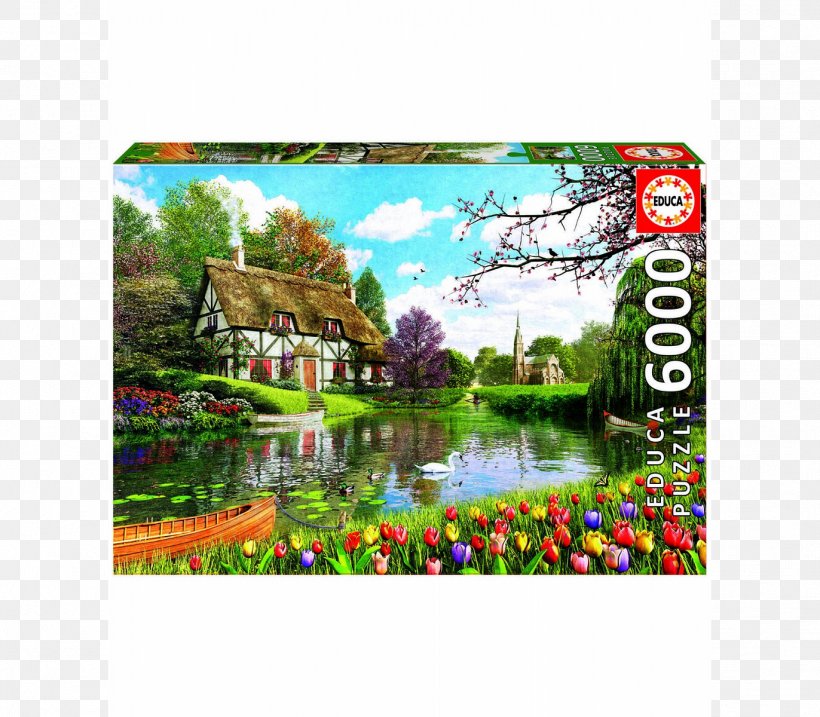 Jigsaw Puzzles Educa Borràs Cottage Ravensburger, PNG, 1372x1200px, Jigsaw Puzzles, Cottage, Ecosystem, Flora, Fred Swan Download Free