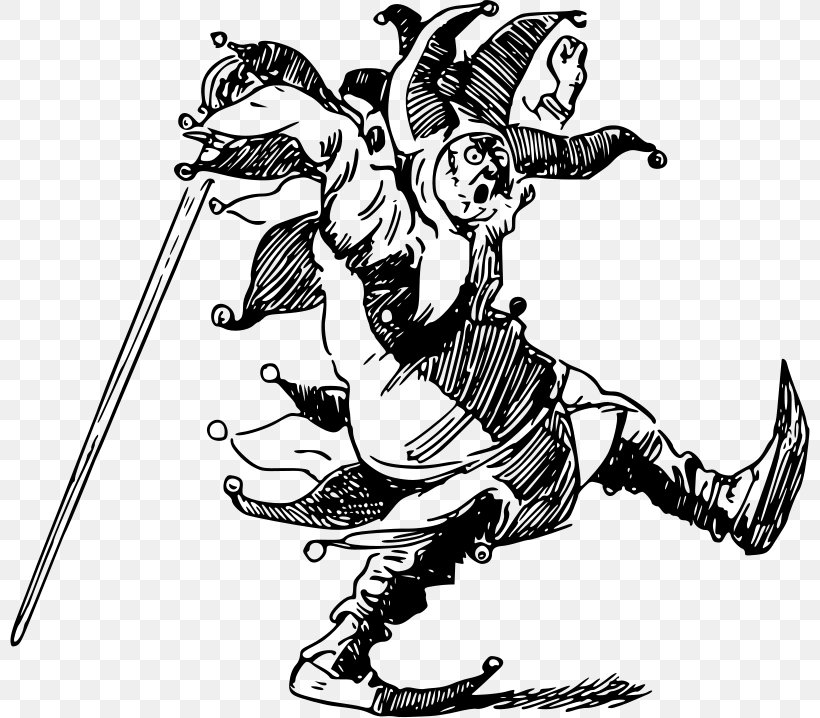 Jester Clip Art, PNG, 800x718px, Jester, Art, Artwork, Black, Black And White Download Free