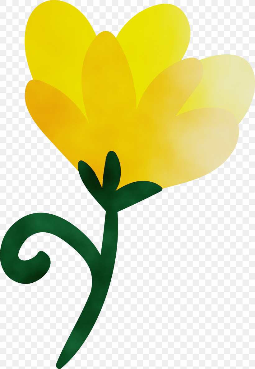 Plant Stem Petal Cut Flowers Yellow Flower, PNG, 2070x3000px, Watercolor, Biology, Cut Flowers, Flower, Paint Download Free