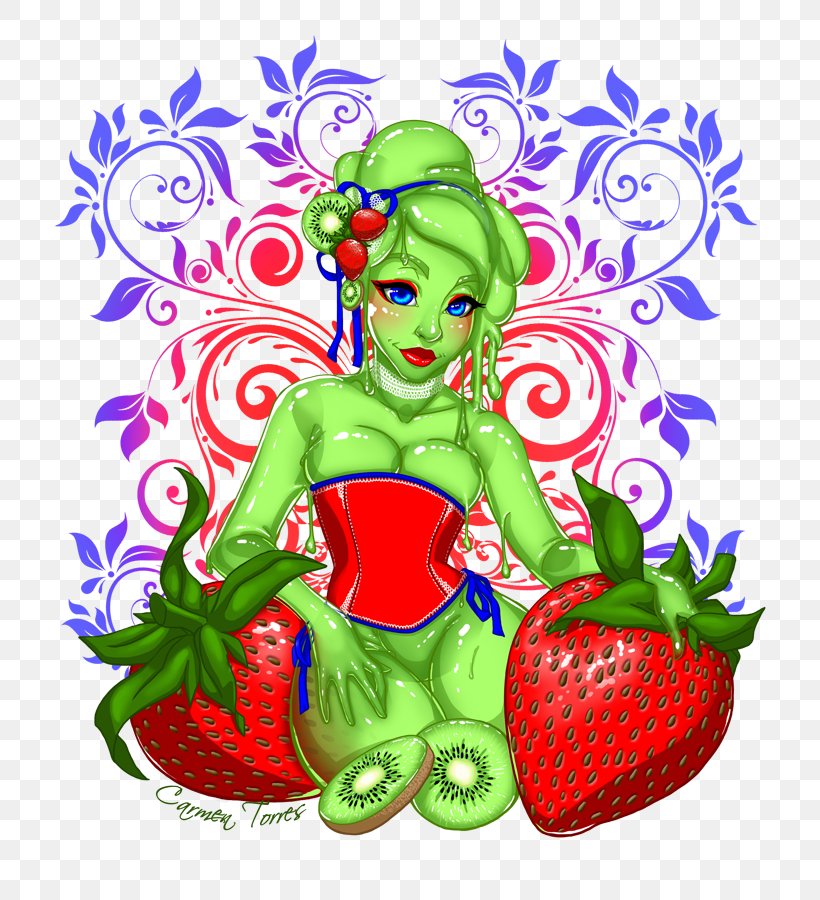 Strawberry Fruit Salad Juice Kiwifruit, PNG, 720x900px, Strawberry, Art, Deviantart, Drawing, Female Download Free
