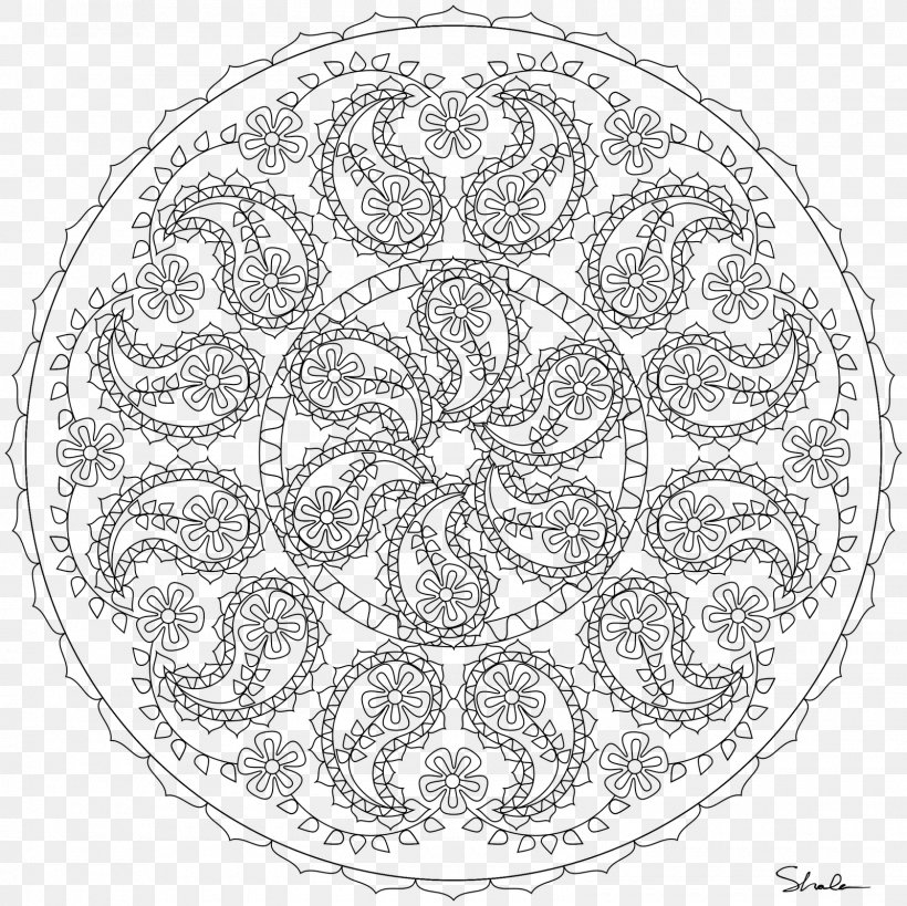 Coloring Book Mandala Paisley Child Adult, PNG, 1600x1600px, Coloring Book, Adult, Area, Black And White, Book Download Free