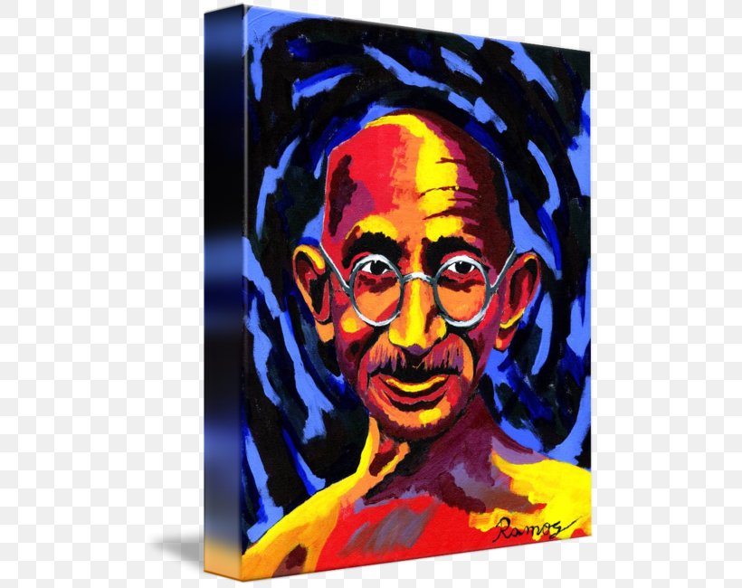 Mahatma Gandhi Visual Arts Painting, PNG, 500x650px, Mahatma Gandhi, Acrylic Paint, Art, Canvas, Imagekind Download Free
