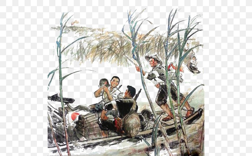 Reed Marshes Second Sino-Japanese War Chinese Painting Chinese Red Army, PNG, 510x510px, Reed Marshes, China, Chinese Painting, Chinese Red Army, Common Reed Download Free