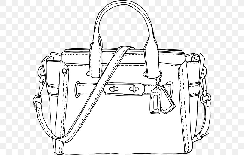 Handbag White Messenger Bags Line Art, PNG, 600x521px, Handbag, Bag, Black And White, Drawing, Line Art Download Free