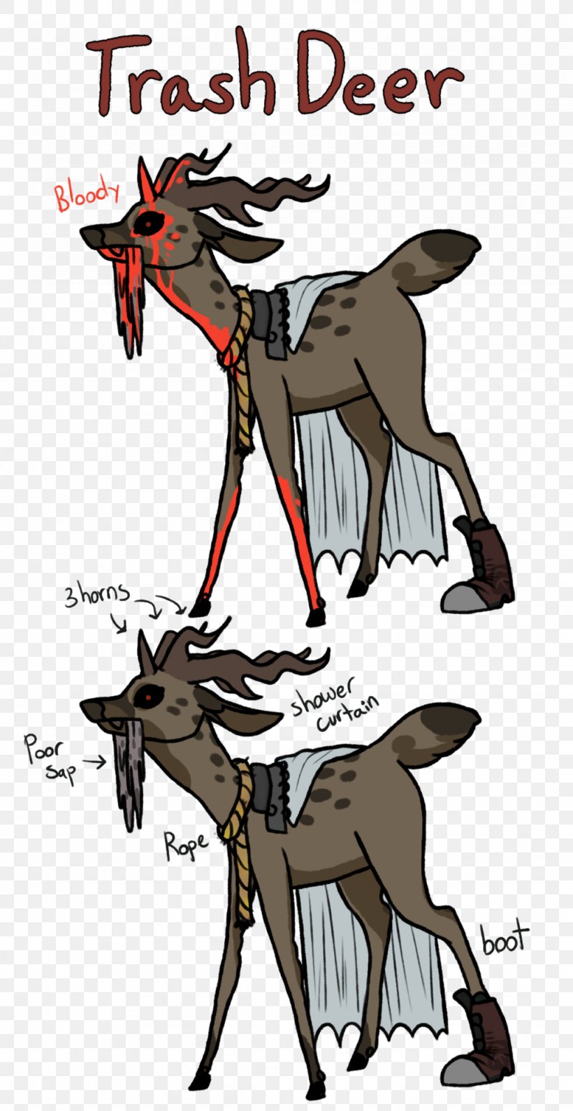 Reindeer Elk Mammal Goat Horse, PNG, 1024x1986px, Reindeer, Antelope, Antler, Art, Cartoon Download Free