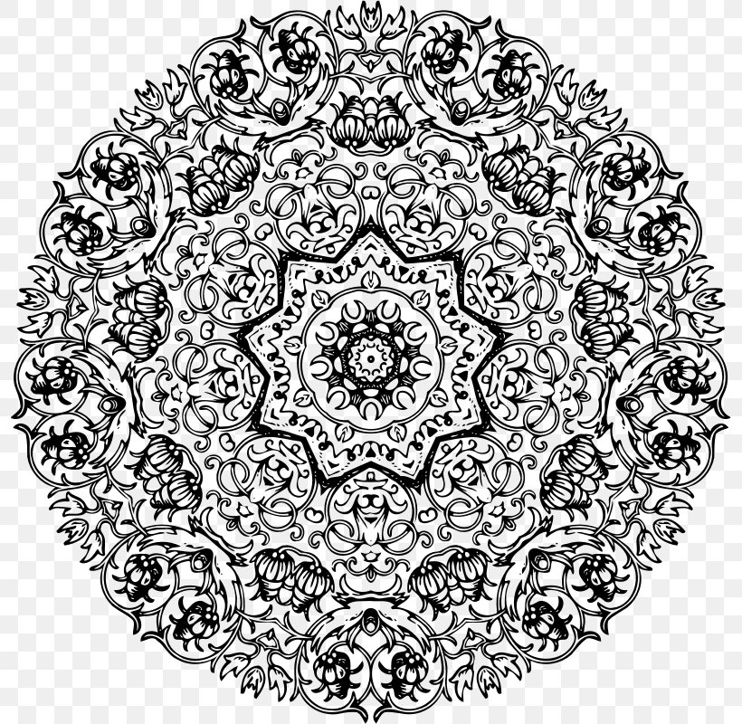 Sacred Geometry Art Drawing, PNG, 796x800px, Sacred Geometry, Area, Art, Black And White, Doily Download Free