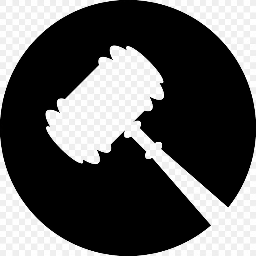 Gavel Law Symbol Judge, PNG, 980x980px, Gavel, Black And White, Court, Hammer, Hand Download Free