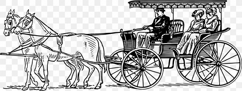 Horse And Buggy Carriage Surrey Horse-drawn Vehicle, PNG, 2400x910px, Horse And Buggy, Black And White, Carriage, Cart, Chariot Download Free