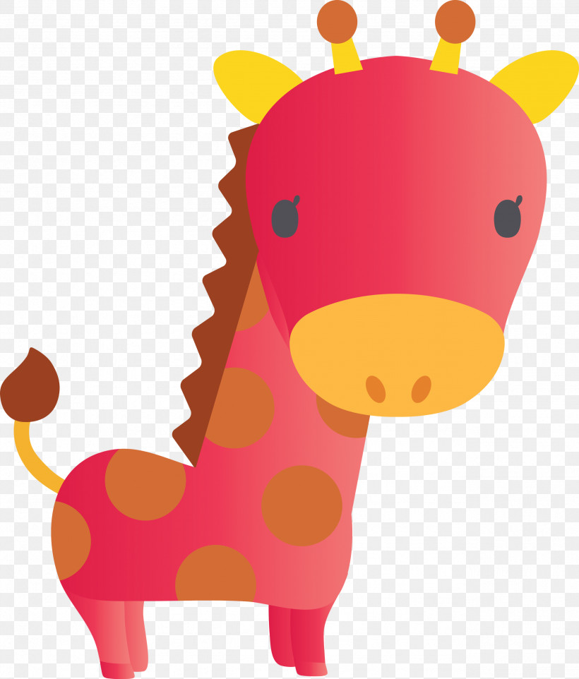 Giraffe Giraffidae Pink Cartoon Snout, PNG, 2557x3000px, Giraffe, Animal Figure, Cartoon, Giraffidae, Pink Download Free