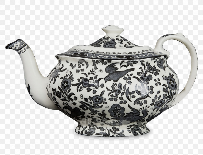 Teapot Porcelain Kettle Stovetop Kettle Pottery, PNG, 1200x915px, Watercolor, Kettle, Paint, Porcelain, Pottery Download Free