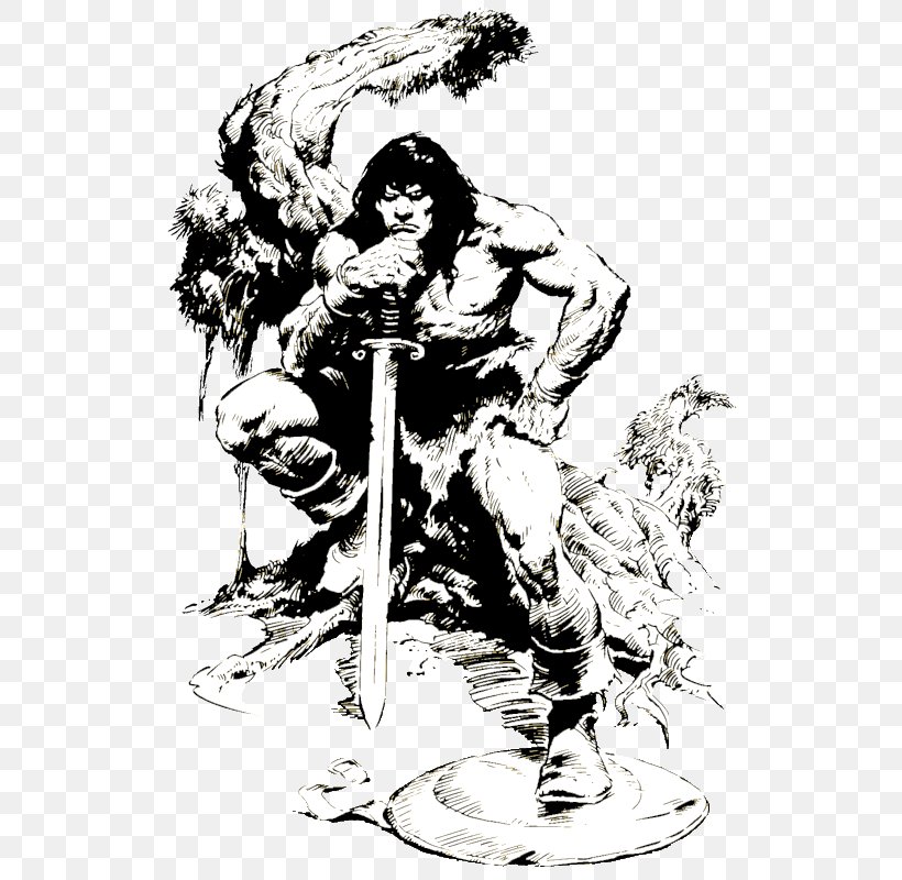 Conan The Barbarian Drawing Artist Comics, PNG, 586x800px, Conan The Barbarian, Art, Artist, Barbarian, Black And White Download Free