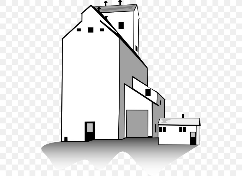 Silo Grain Elevator Clip Art, PNG, 540x599px, Silo, Architecture, Area, Barn, Black And White Download Free