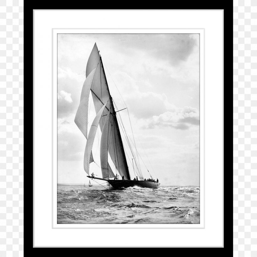 Sailing Scow Yawl Lugger, PNG, 1000x1000px, Sail, Black And White, Boat, Calm, Cat Ketch Download Free