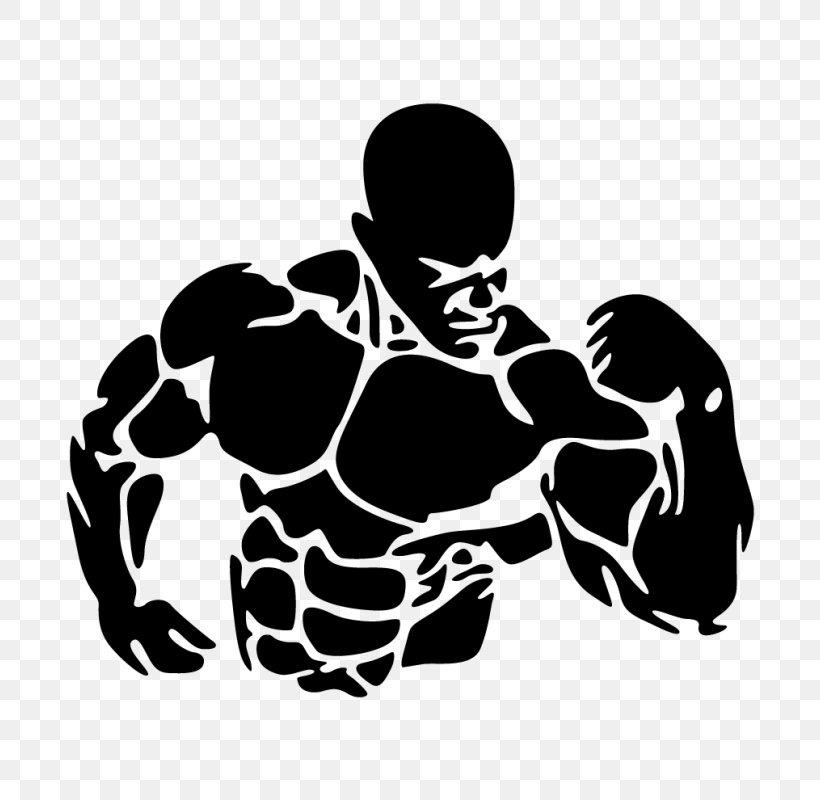Wall Decal Sticker Bodybuilding Fitness Centre, PNG, 800x800px, Wall Decal, Arm, Barbell, Black, Black And White Download Free