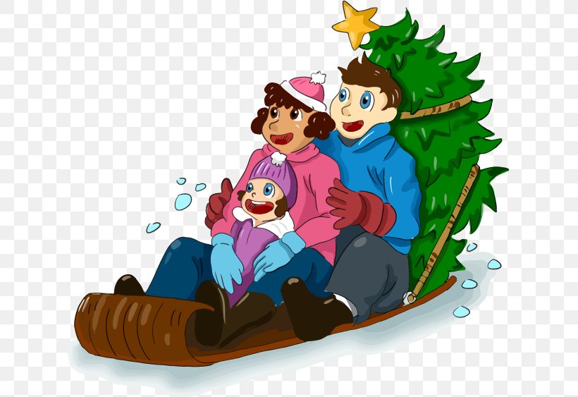 Christmas Family, PNG, 627x563px, Christmas, Art, Cartoon, Christmas Tree, Family Download Free