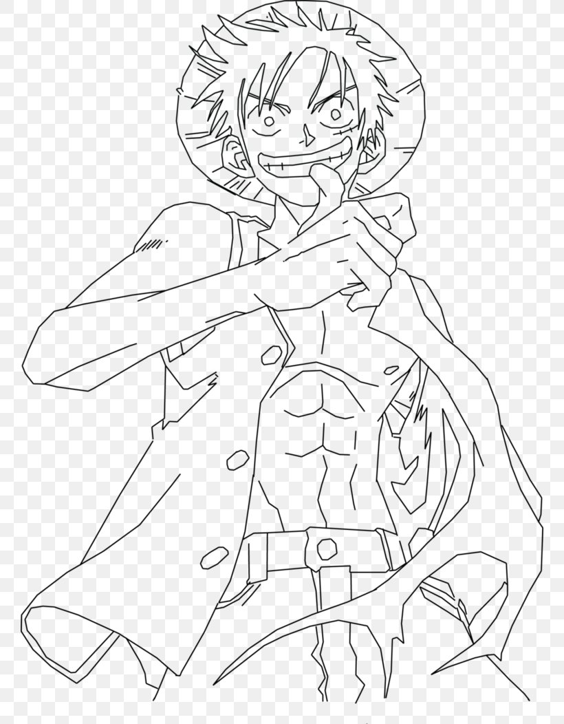 Monkey D. Luffy Line Art Drawing Character, PNG, 760x1052px, Watercolor ...