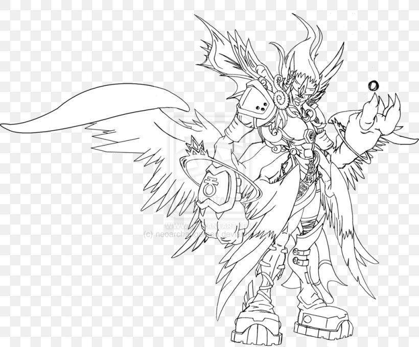 Angemon Gatomon Line Art Drawing Digimon, PNG, 1024x850px, Angemon, Artwork, Black And White, Coloring Book, Deviantart Download Free