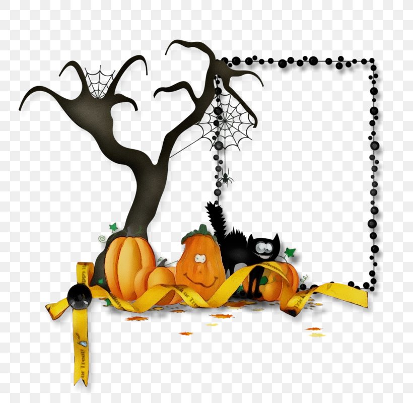 Halloween Cartoon Background, PNG, 800x800px, Halloween, Drawing, Film, Picture Frames, Plant Download Free