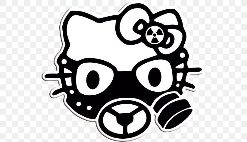 Hello Kitty Decal Sticker Gas Mask Png 543x471px Hello Kitty Area Black Black And White Cartoon