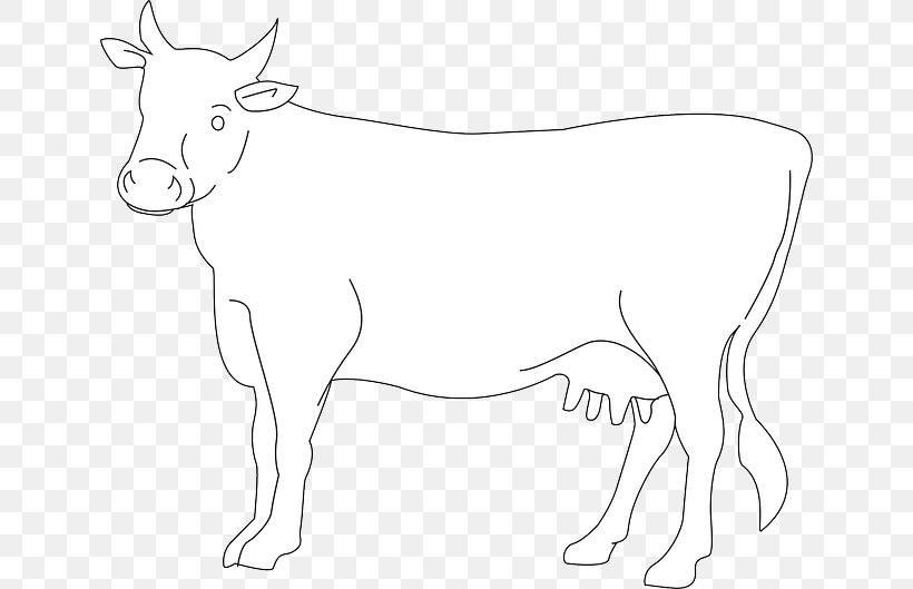 Dairy Cattle Ox Drawing Clip Art, PNG, 640x529px, Dairy Cattle, Animal Figure, Area, Artwork, Black And White Download Free