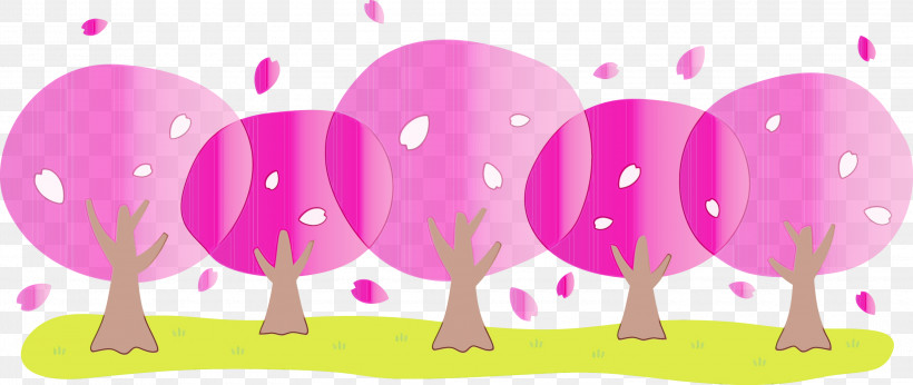 Elephant, PNG, 3000x1266px, Abstract Spring Trees, Abstract Spring, Cartoon, Elephant, Magenta Download Free