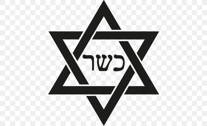 Star Of David Hexagram Judaism, PNG, 500x500px, Star Of David, Area, Black, Black And White, Brand Download Free