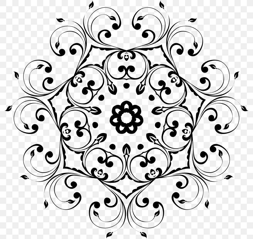 Floral Design Black And White Clip Art, PNG, 794x774px, Floral Design, Area, Art, Black, Black And White Download Free
