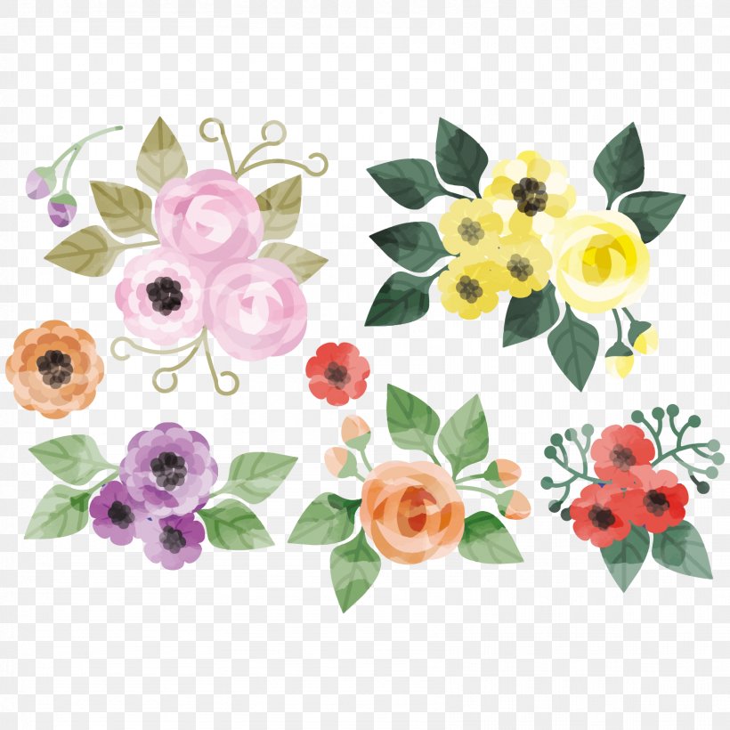 Floral Design Flower Watercolor Painting Creative Watercolor, PNG, 1667x1667px, Creative Watercolor, Artificial Flower, Color, Cut Flowers, Drawing Download Free