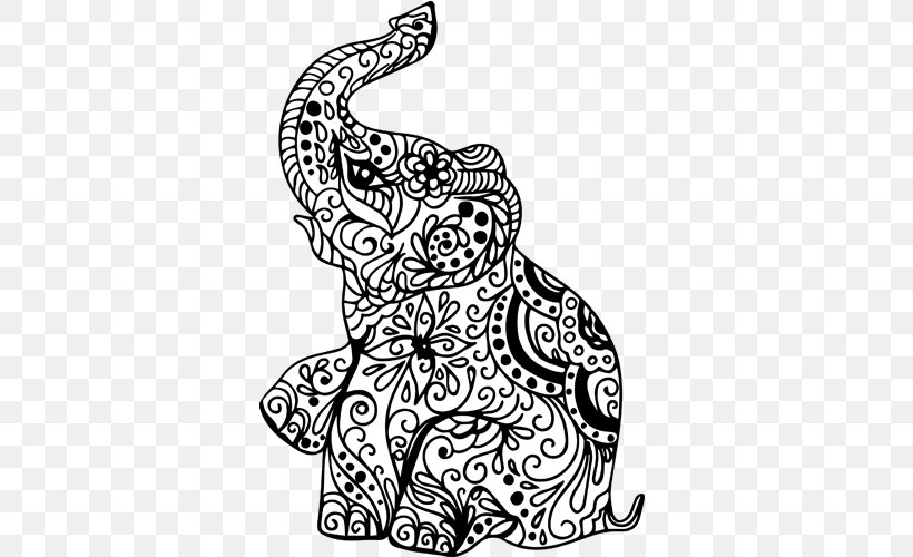 Henna Mehndi Indian Elephant, PNG, 500x500px, Henna, Area, Art, Artwork, Black Download Free