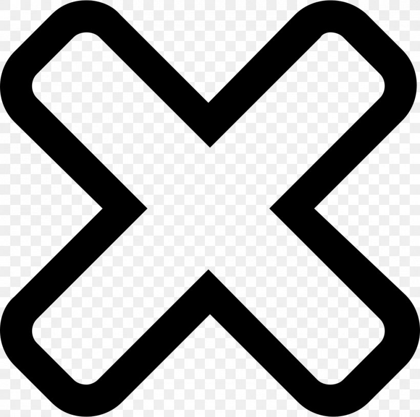 X Mark Check Mark Symbol Sign, PNG, 980x974px, X Mark, Area, Black And White, Check Mark, Cross Download Free