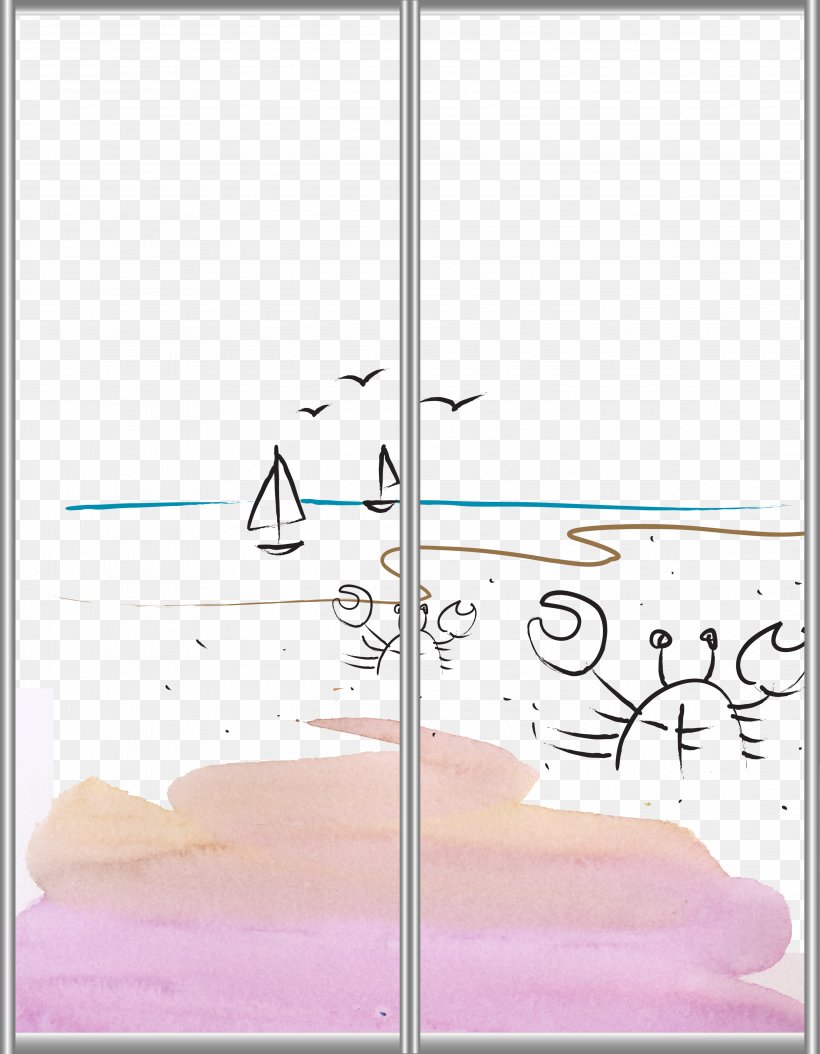 Beach Drawing Euclidean Vector, PNG, 4134x5315px, Beach, Drawing, Gratis, Pink, Purple Download Free