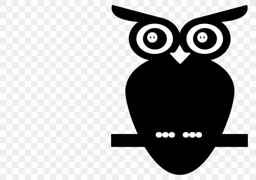 Black-and-white Owl Clip Art, PNG, 3394x2400px, Owl, Beak, Bird, Bird Of Prey, Black And White Download Free