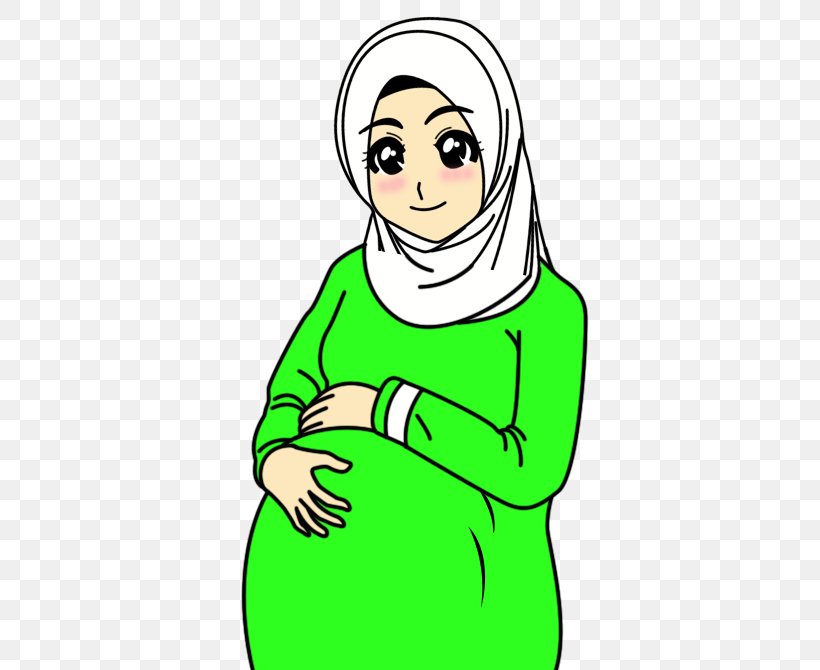 Pregnant Mommy Cartoon Muslim Pregnancy Midwifery, PNG, 410x670px, Watercolor, Cartoon, Flower, Frame, Heart Download Free