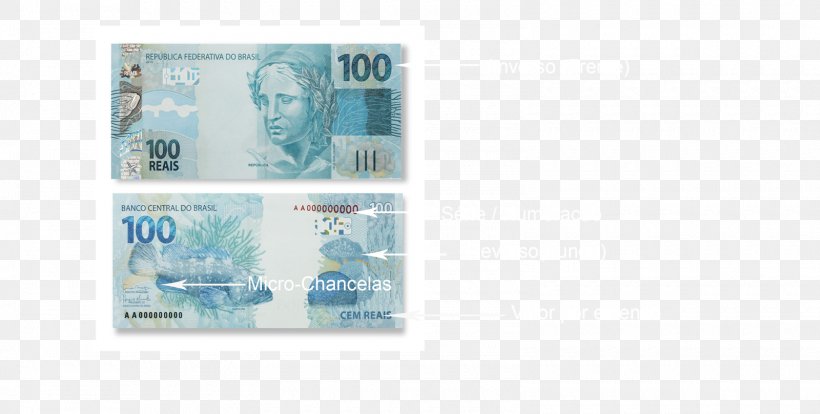 Banknote Brazilian Real Cédula De Cem Reais Plano Real, PNG, 1600x808px, Banknote, Bank, Brazil, Brazilian Real, Cash Download Free