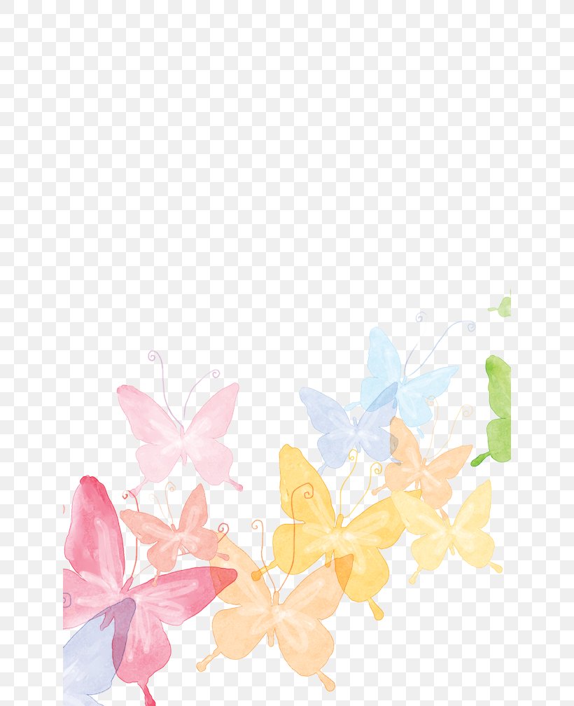 Butterfly Cartoon, PNG, 640x1008px, Butterfly, Branch, Cartoon, Flora, Floral Design Download Free