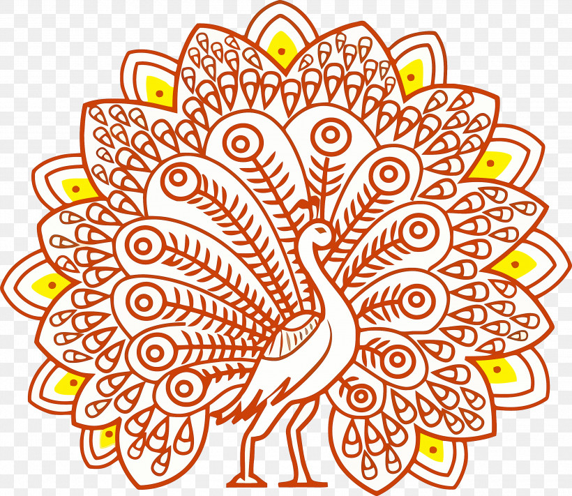 Peacock Silhouette, PNG, 3000x2602px, Line Art, Circle, Coloring Book, Floral Design, Flower Download Free
