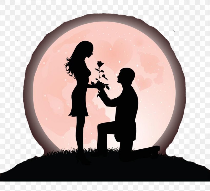 Cartoon Marriage Proposal Silhouette Romance, PNG, 935x849px, Cartoon,  Couple, Engagement, Hug, Human Behavior Download Free