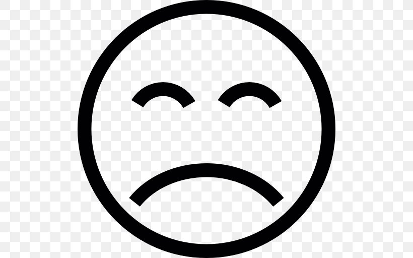 Emoticon Worry Smiley Sadness, PNG, 512x512px, Emoticon, Anxiety, Area, Black And White, Emotion Download Free