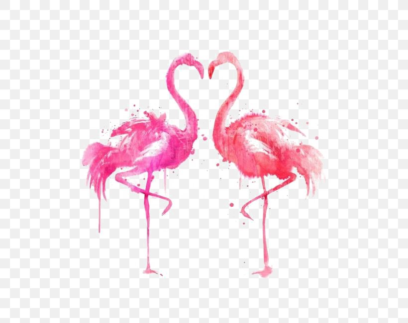 Drawing Bird Ink Illustration, PNG, 564x650px, Flamingos, Beak, Bird, Flamingo, Heart Download Free