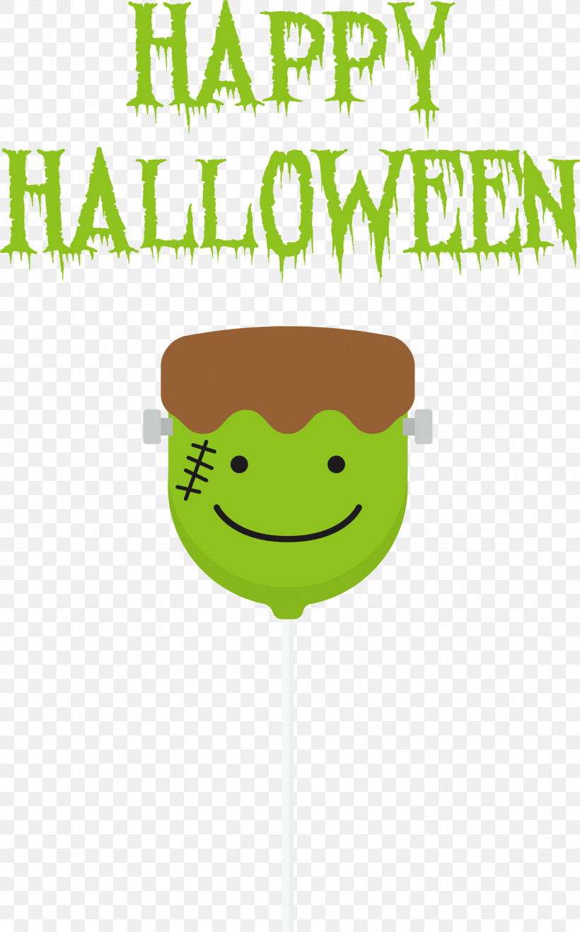 Happy Halloween, PNG, 1866x3000px, Happy Halloween, Biology, Cartoon, Green, Happiness Download Free