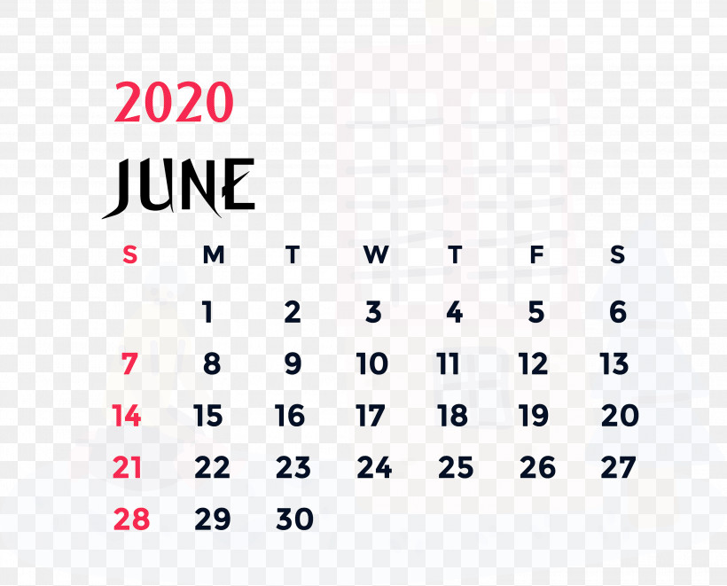 June 2020 Printable Calendar June 2020 Calendar 2020 Calendar, PNG, 3000x2420px, 2020 Calendar, June 2020 Printable Calendar, Angle, Area, Calendar System Download Free