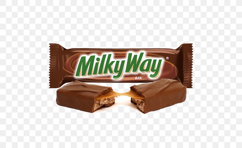 Chocolate Bar Malted Milk Milky Way Candy Bar, PNG, 500x500px, Chocolate Bar, Bar, Candy, Candy Bar, Caramel Download Free